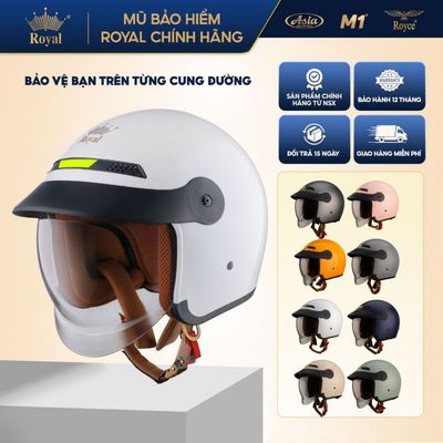 Mũ Bảo Hiểm 3/4 Royal M139 Lux Có Kính Âm Mái Lưỡi Trai Che Mặt, Che Nắng Tia UV, Nam Nữ Đi Xe Máy