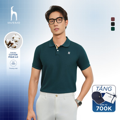 [FLASH SALE ĐỘC QUYỀN] Áo polo nam DOMINUS vải cotton pique 4.0 mềm mịn, co dãn tốt, thoáng mát, đứng form - HUSSIO