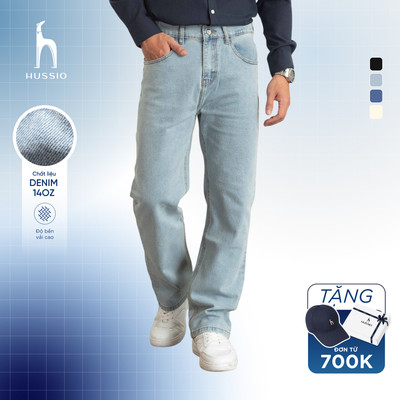 Quần jeans nam OPARD, BST 22 CENT, ống suông, co dãn tốt, đứng form, trẻ trung, thanh lịch - HUSSIO