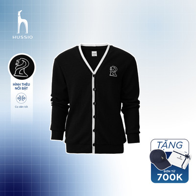 Áo khoác nam Cardigan ABER vải Cottton thun gân sang trọng, lịch lãm, chuẩn form - HUSSIO