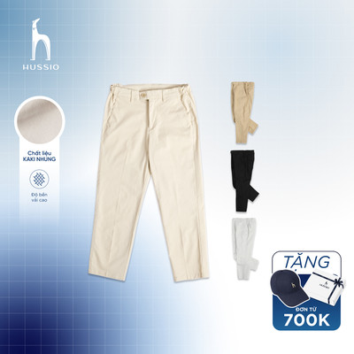 Quần dài tây nam ELEGANCE PANTS vải kaki nhung xuất xịn, lưng thun co dãn, dáng ủi xếp ly - HUSSIO
