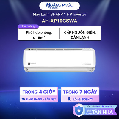 [Phí Lắp đặt 0Đ HCM] Máy Lạnh SHARP 1 HP AH-XP10CSWA - Inverter