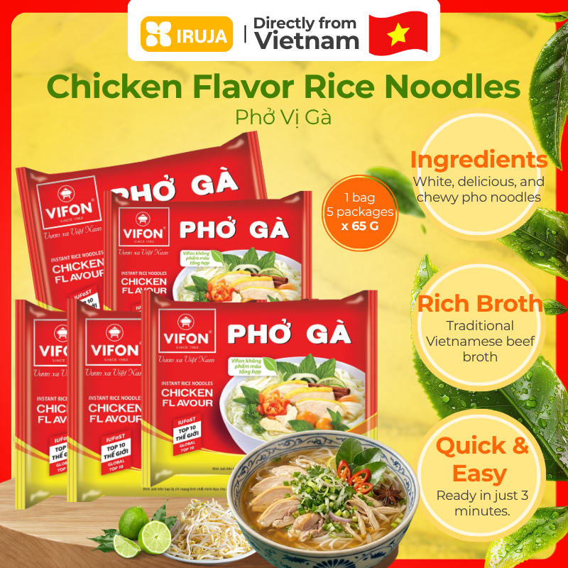 [IRUJA] VIETNAM COMBO X5  PHỞ GÀ VIFON 65G