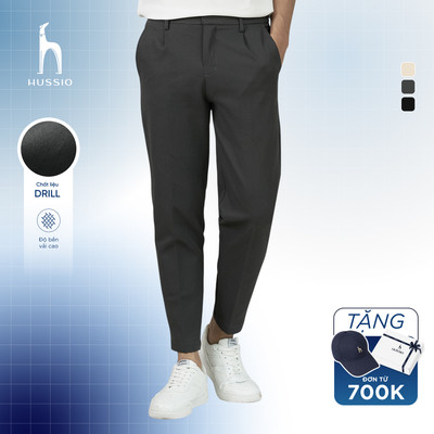 Quần dài tây nam CHITAN PANTS vải DRILL xuất xịn, dáng ủi xếp li, trẻ trung, thanh lịch - HUSSIO