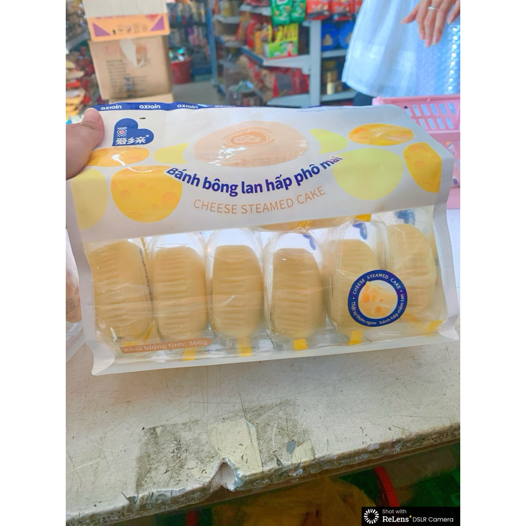 Bánh Bông Lan Hấp Phô Mai Aixin 360g – Cheese Steamed Cake Mềm Thơm Béo