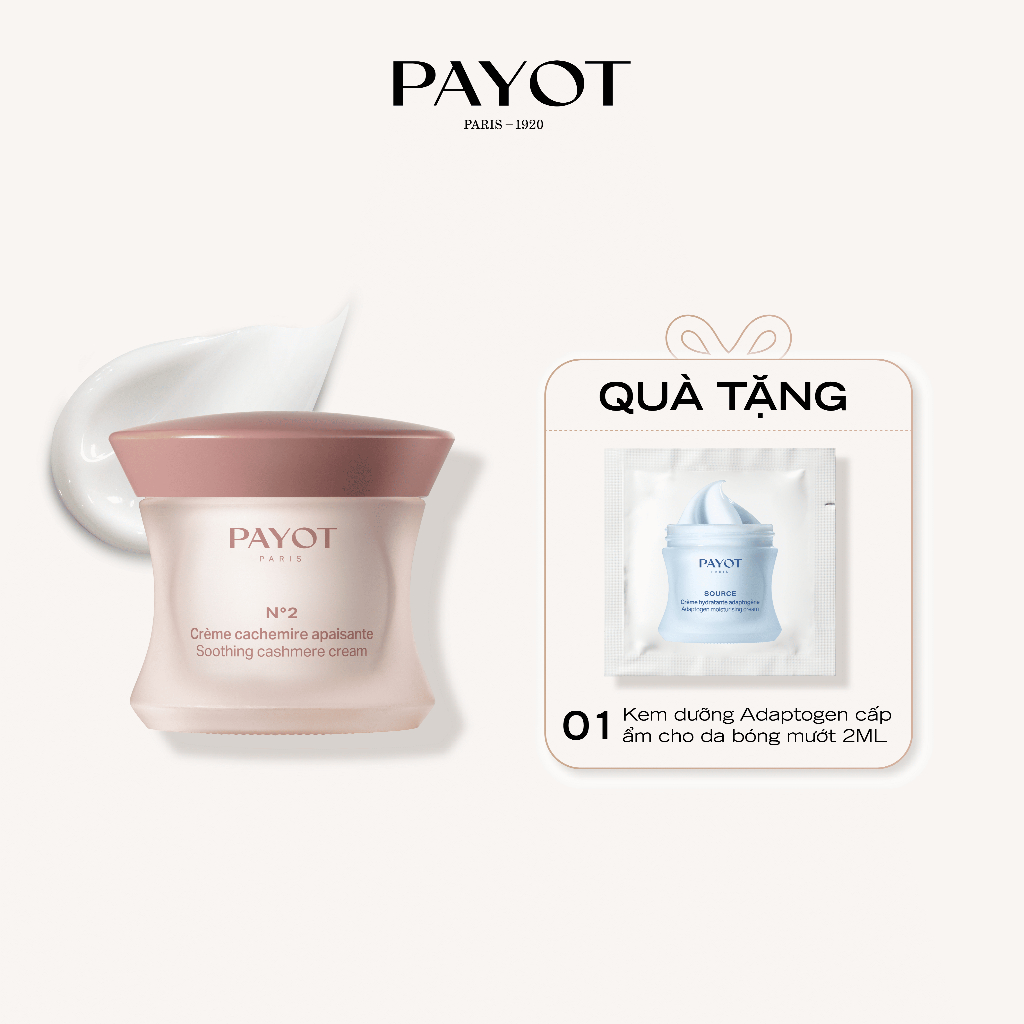 KEM DƯỠNG GIÀU ẨM LÀM DỊU DA KHÔ DỄ ỬNG ĐỎ PAYOT N°2 Soothing Cashmere Cream