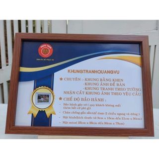 Khung bằng khen A4 (21x30cm)_mica mỏng, tặng đinh 3 chân, màu sắc đa dạng
