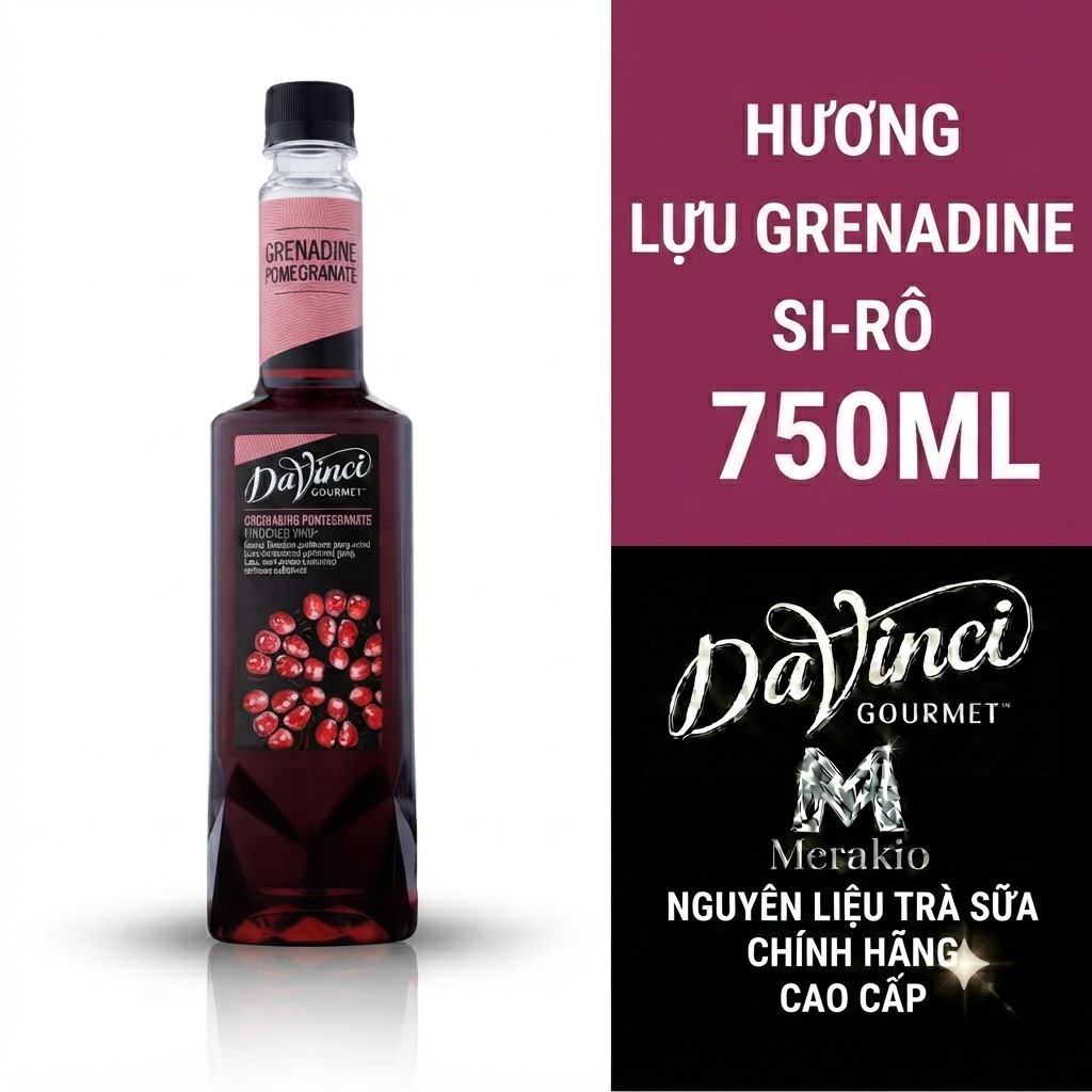 Syrup Siro Lựu DAVINCI 750ml - Có Xuất Hóa Đơn VAT - Pha Cocktail,Trà Sữa,Trái Cây,Làm Bánh