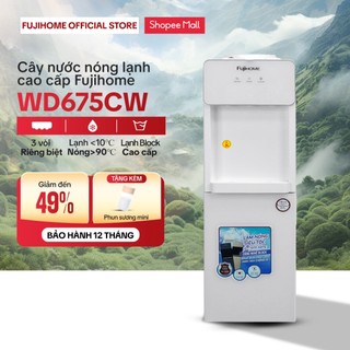 Cây nước nóng lạnh sâu Block Nhập Khẩu Fujihome tiết kiệm điện, máy nước uống nóng lạnh 3 vòi khoá vòi nóng an toàn