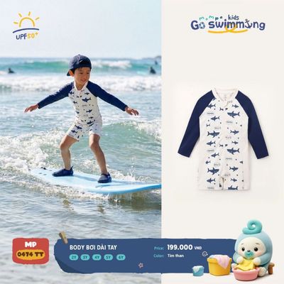 Đồ bơi bé gái một mảnh Mompa 2-6 tuổi vải co giãn nhanh khô tặng kèm mũ bơi 690