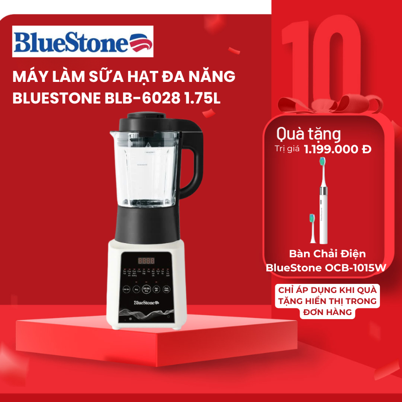 Máy Làm Sữa Hạt BlueStone BLB-6028 | 1.75L 1000W – Chống Trào, Độ Ồn Thấp – Nấu Đa Năng –  BH 2 Năm