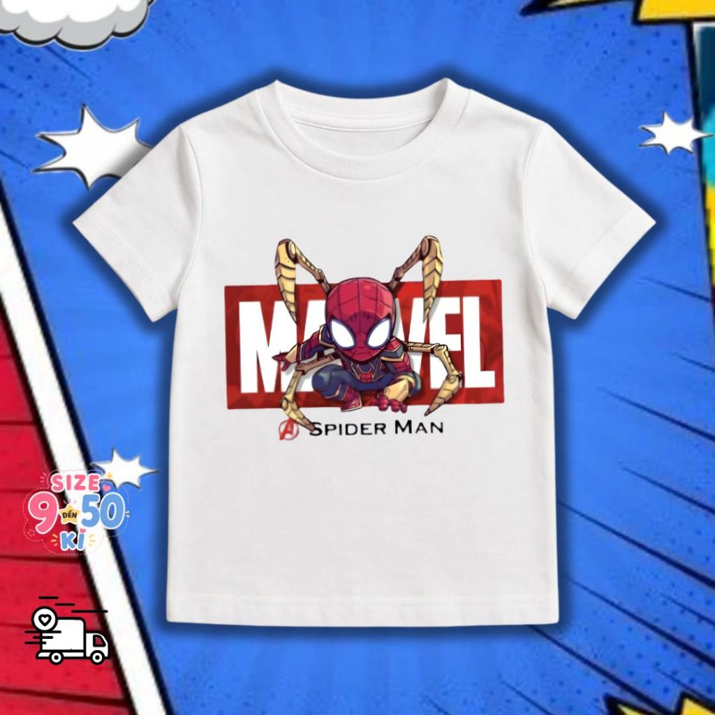 Áo thun trẻ em siêu anh hùng Marvel, chất vải cotton mềm mịn cho bé