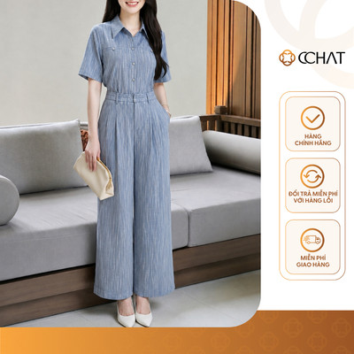 Set Đồ Nữ 𝐂𝐂𝐇𝐀𝐓 Dáng Suông Elarana Phối Túi Ngực Chất Liệu Đũi Xước Cao Cấp 16BND2052ST