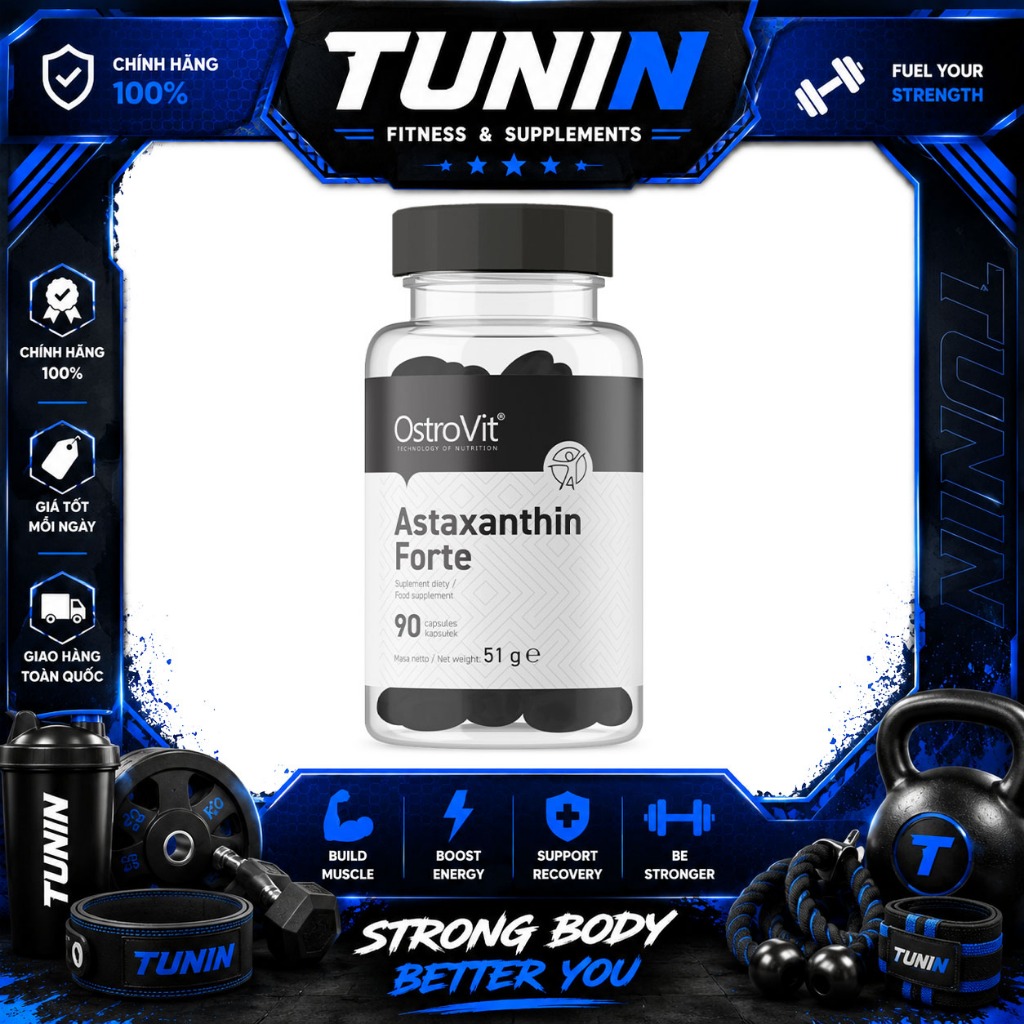OstroVit Astaxanthin 12mg – Viên Uống Astaxanthin Hỗ Trợ Chống Oxy Hóa Mỗi Ngày
