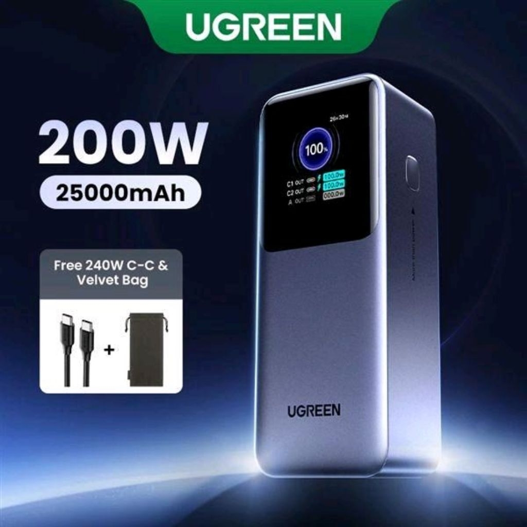 Pin dự phòng Siêu Nhanh 200W  Ugreen  25000mAh (Mới 97%)