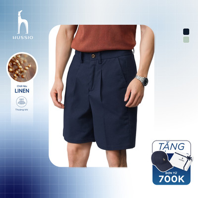 Quần Short nam cao cấp LANO, vải lanh form slim tôn dáng, sang trọng lịch lãm - HUSSIO