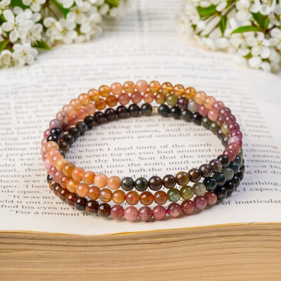 Vòng Tay Tourmaline Quấn 3 Vòng Quanh Tay Size Nhỏ 4ly - Ngọc Trai Trường Thịnh