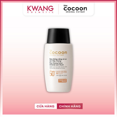Sữa Chống Nắng Vô Cơ Sen Hậu Giang Cocoon Tone Up Beige Dịu Nhẹ Nâng Tone Tự Nhiên 50ml