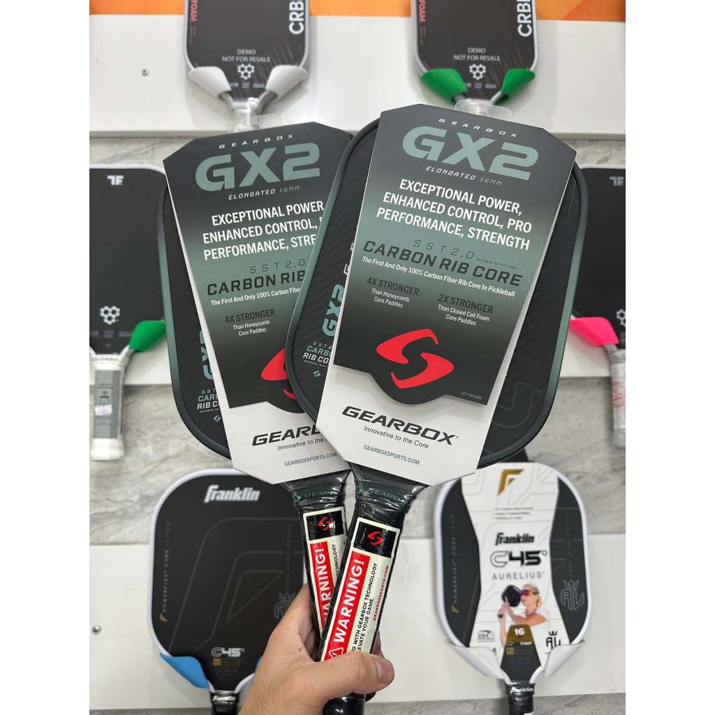 Vợt Pickleball Gearbox GX2 Elongated, Hybrid 16mm Chính Hãng