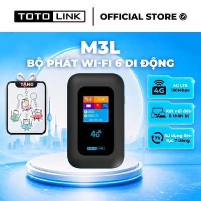 Bộ phát Wi-Fi di động 4G TOTOLINK M3L - Chuẩn công nghệ Wi-Fi 6 AX300