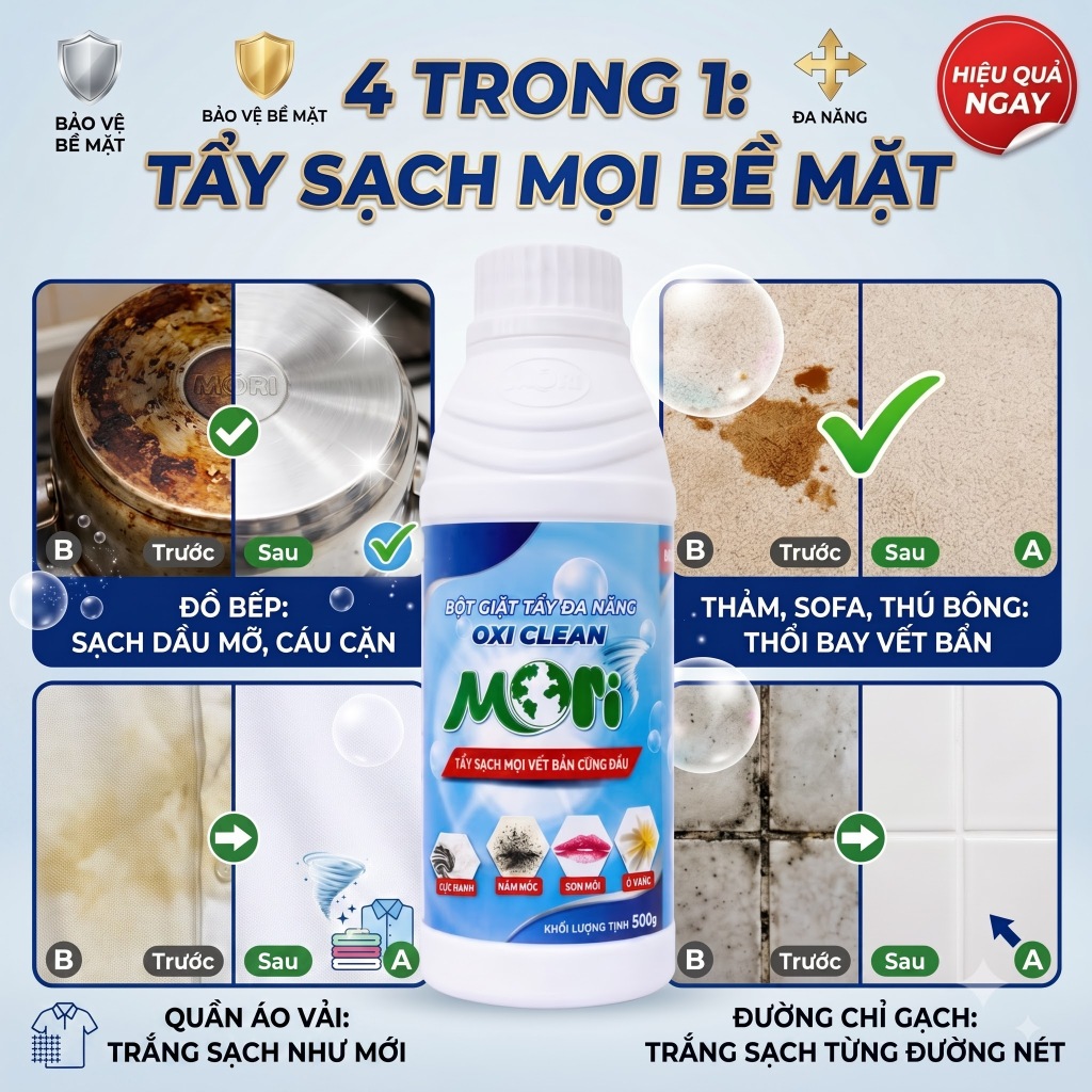 Bột Tẩy Đa Năng MORI OXI clean - Chai 500G