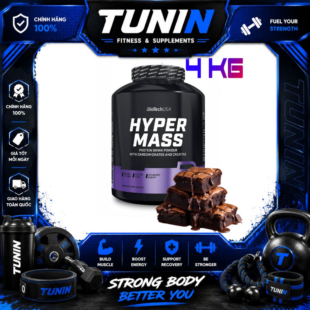 BioTechUSA Hyper Mass 4kg Socola – Sữa Tăng Cân Giàu Protein & Carbohydrate