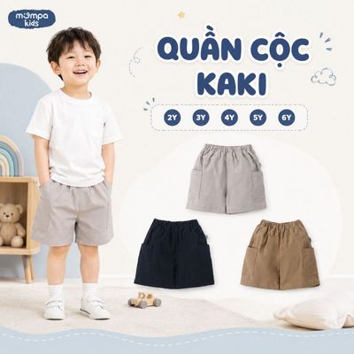 Quần cộc cho bé Mompa 2-6 tuổi vải Kaki mềm mại cạp chun co giãn thoáng khí MP 0493