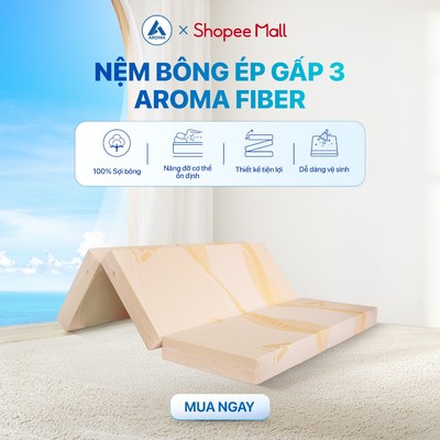 Nệm Bông Ép Gấp 3 Aroma Fiber, Đệm Cứng 8/10, Phù Hợp Người Đau Lưng, Bảo Hành 10 Năm.