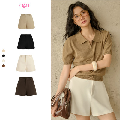Quần OLV short kaki Leni nhiều màu phù hợp đi học đi chơi