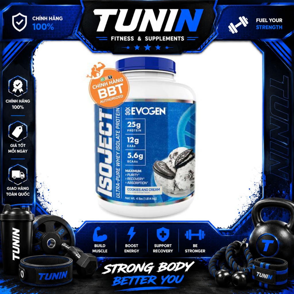 Evogen IsoJect Whey Protein 1.8kg (55 Servings) – Bổ Sung Protein Tinh Khiết Cho Người Tập Luyện