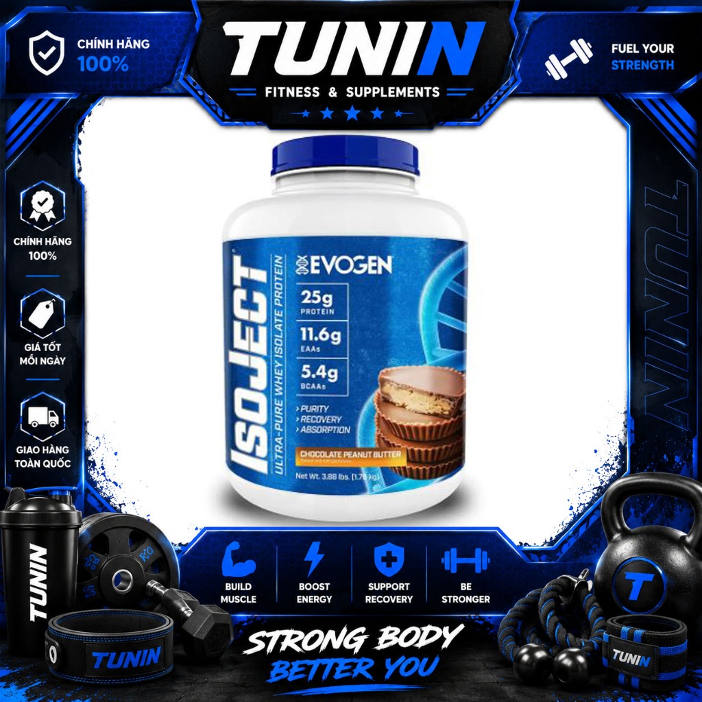 Evogen IsoJect 1.8kg (55 Servings) – Whey Protein Isolate Hỗ Trợ Tăng Cơ Nạc