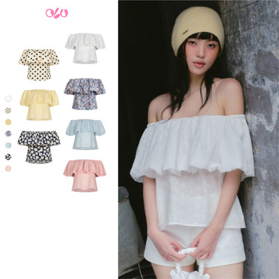 Áo OLV kiểu nữ trễ vai họa tiết hoa mùa hè Hansel nhiều màu trẻ trung hợp diện đi chơi đi cà phê