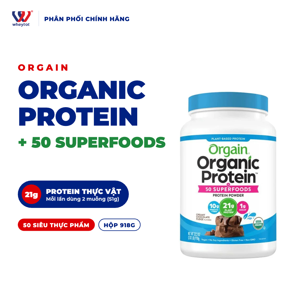 Bột protein thực vật Orgain Organic Protein Superfoods 918g | Chính hãng, xuất VAT