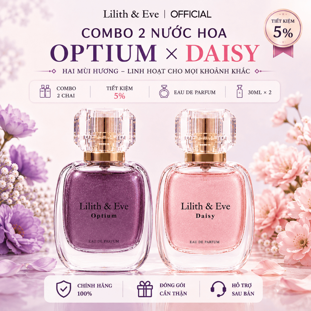 Combo Nước Hoa Nữ Lilith & Eve Black Opium + Daisy EDP 30ml x2