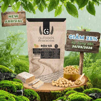 Đậu gà GUfoods - Giàu protein thực vật, Đa công dụng, Làm tempeh, Lành mạnh, Eatclean (túi zip 500g)