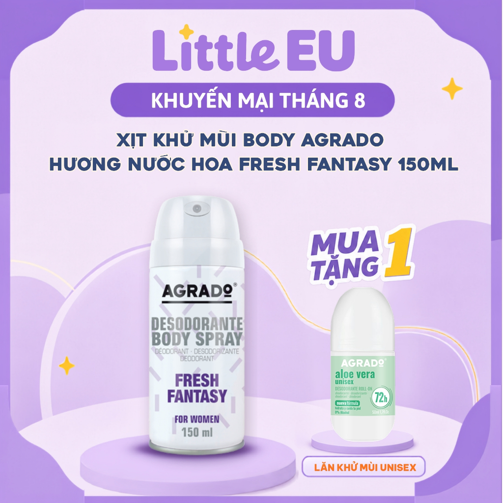 Xịt khử mùi body Agrado hương nước hoa Fresh Fantasy 150ml