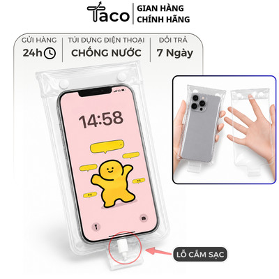 TACO Túi Chống Nước Điện Thoại Trong Suốt Bền Bỉ, Tiện Dụng Cho Đi Xe Đạp, Xe Máy