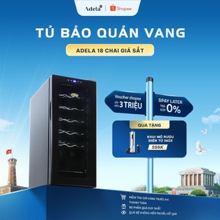 Tủ Bảo Quản Rượu Vang Mini Adela 12 Chai 35L Khay Kim Loại Làm Lạnh Bằng Chip BCW-35A-M
