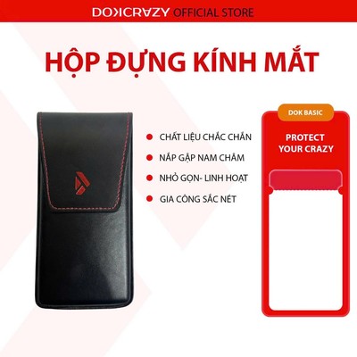 Hộp Da Đựng Kính Nắp Gập Cao Cấp DOKCRAZY, Basic, Dành Cho Kính Cận ,Kính Viễn, Kính Râm - Hộp Kính Lót Nỉ Nhung Mềm Mại