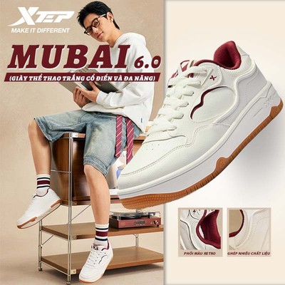【XTEP】Mubai 6.0 Giày thể thao phong cách nam ,Dạng bốn mùa Giày trượt ván ,nữ giày sneaker ,giày thể dục nữ ,Unisex