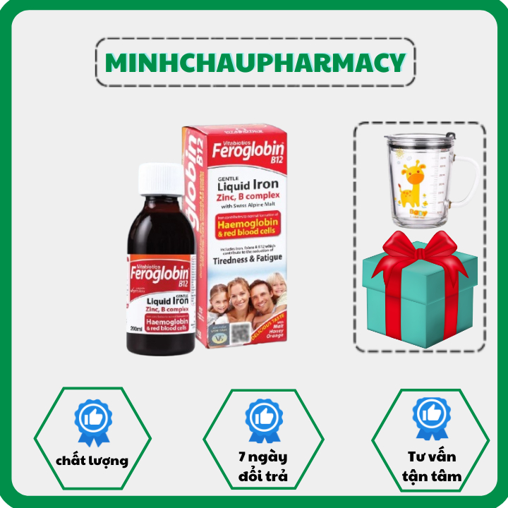 [HÀNG NHẬP KHẨU] FEROGLOBIN B12 LIQUID - Hỗ Trợ Tăng Khả Năng Tạo Máu - 200ml Vitabiotics
