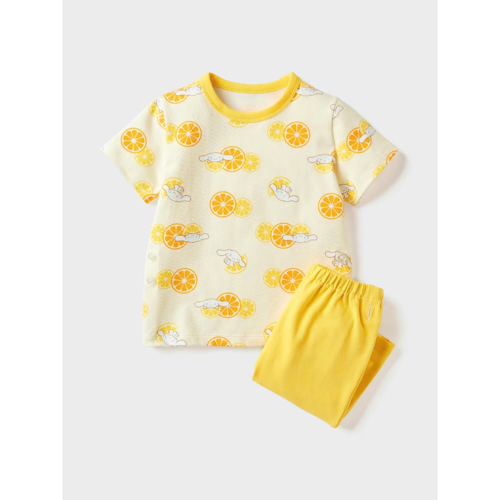 Đồ bộ Pijama họa tiết mèo cam Uniqlo cho bé