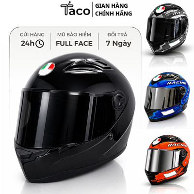 TACO - Mũ Bảo Hiểm Fullface AGU - BH Chính Hãng 12 Tháng Tặng Kèm Túi Đựng Mũ