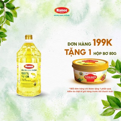 {Đơn 199k tặng hộp bơ} Dầu ăn dinh dưỡng Ranee 2L