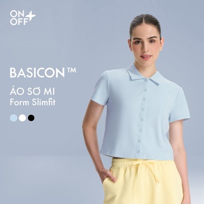 BASICON | Áo sơ mi nữ chất liệu Rib mềm mại, phom slimfit ôm gọn gàng, nữ tính ONOFF - 56TH26S639