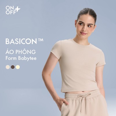 BASICON | Áo cộc tay nữ Baby tee ôm nhẹ dáng slimfit thoải mái khi vận động ONOFF - 56TS26S644
