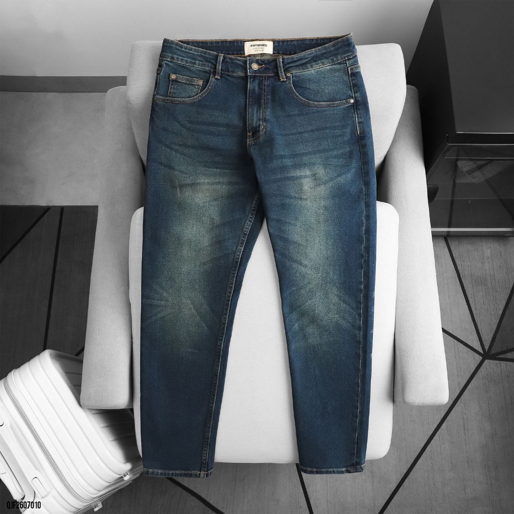 JANSHOP Quần Jean Nam Slim Fade, Chất Denim Co Giãn, Đứng Form, Hiệu Ứng Wash Fade Tự Nhiên
