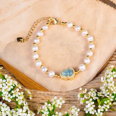Vòng Tay Ngọc Trai 5ly Mix Charm Hồ Lô Vòng Nhỏ 16cm - Ngọc Trai Trường Thịnh