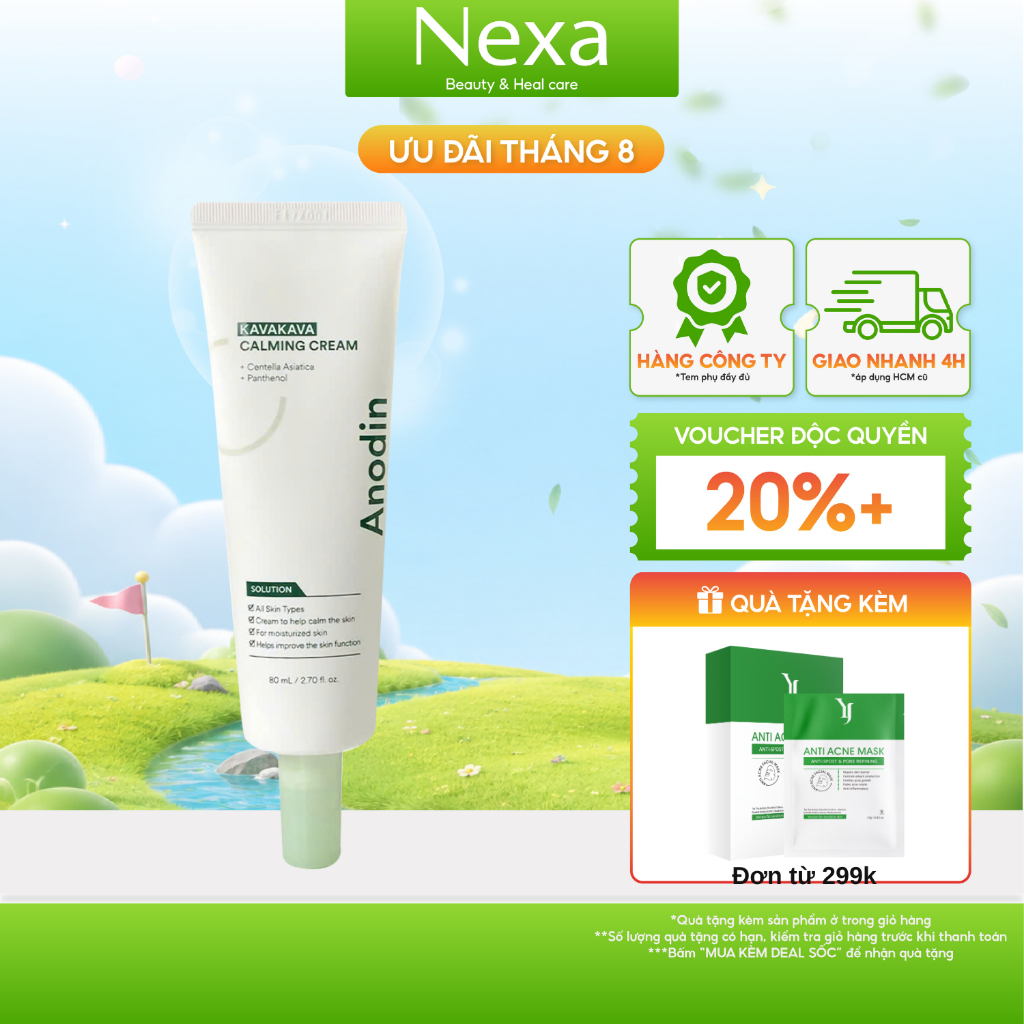 Kem dưỡng làm dịu và cấp ẩm sâu Anodin Kavakava Calming 80g - Hàng chính hãng