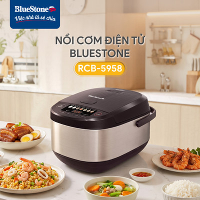[NEW] Nồi cơm điện tử BlueStone RCB-5958 - Nấu nhanh, cơm ngon 860W 1.8L